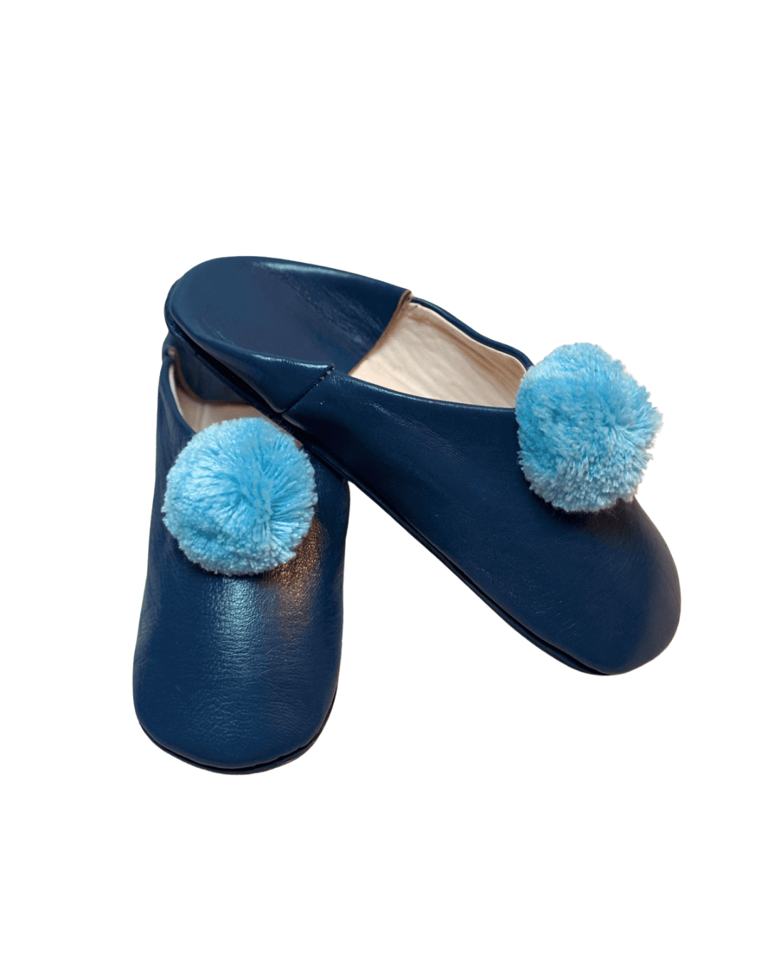 Babouches cuir à pompons – Image 3