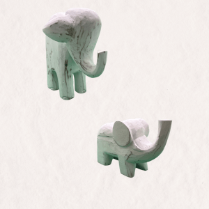Éléphant en bois décoratif minimaliste – objet déco à poser artisanal