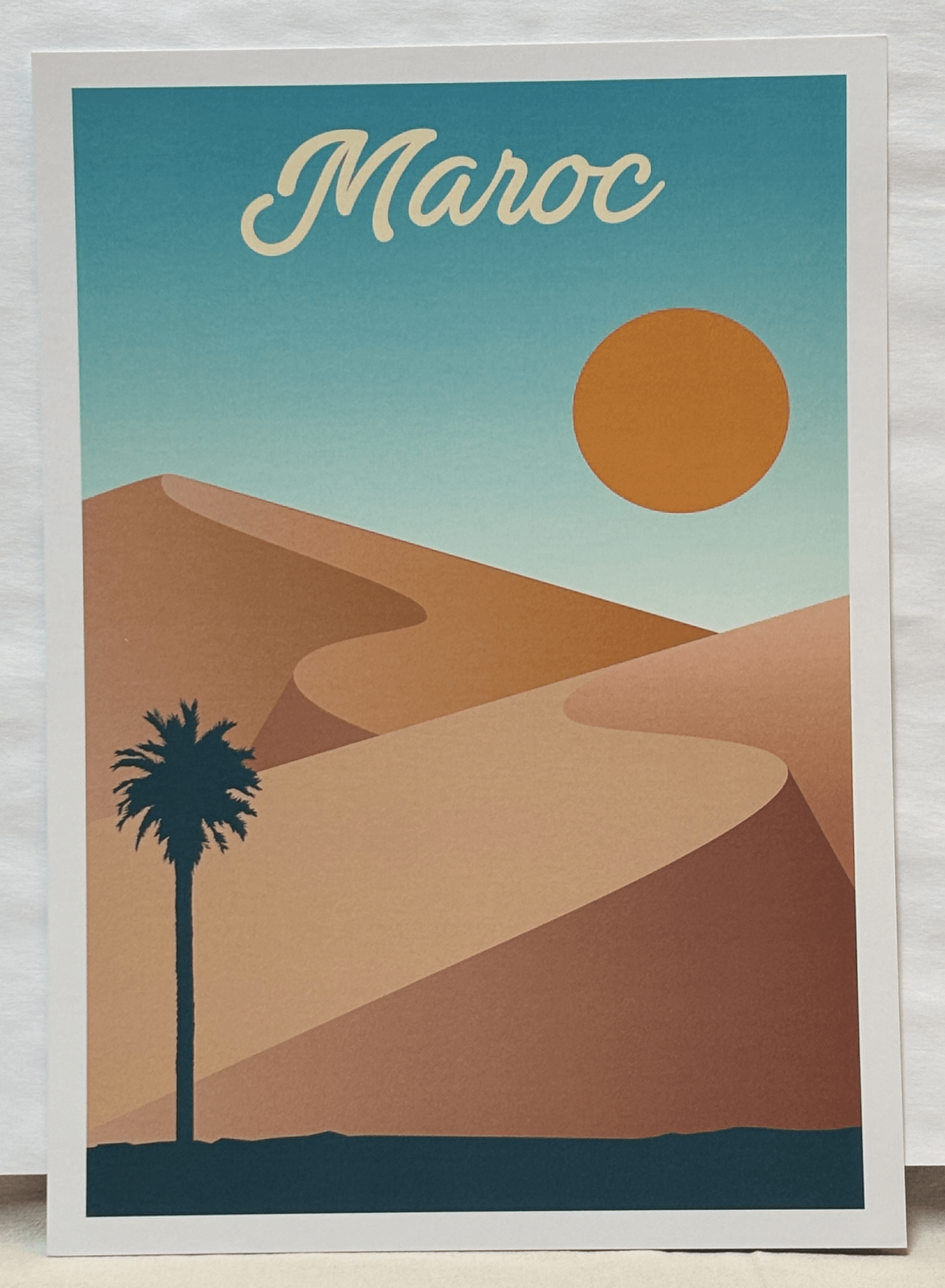 Affiche Désert du Maroc – Poster Illustration Minimaliste A4