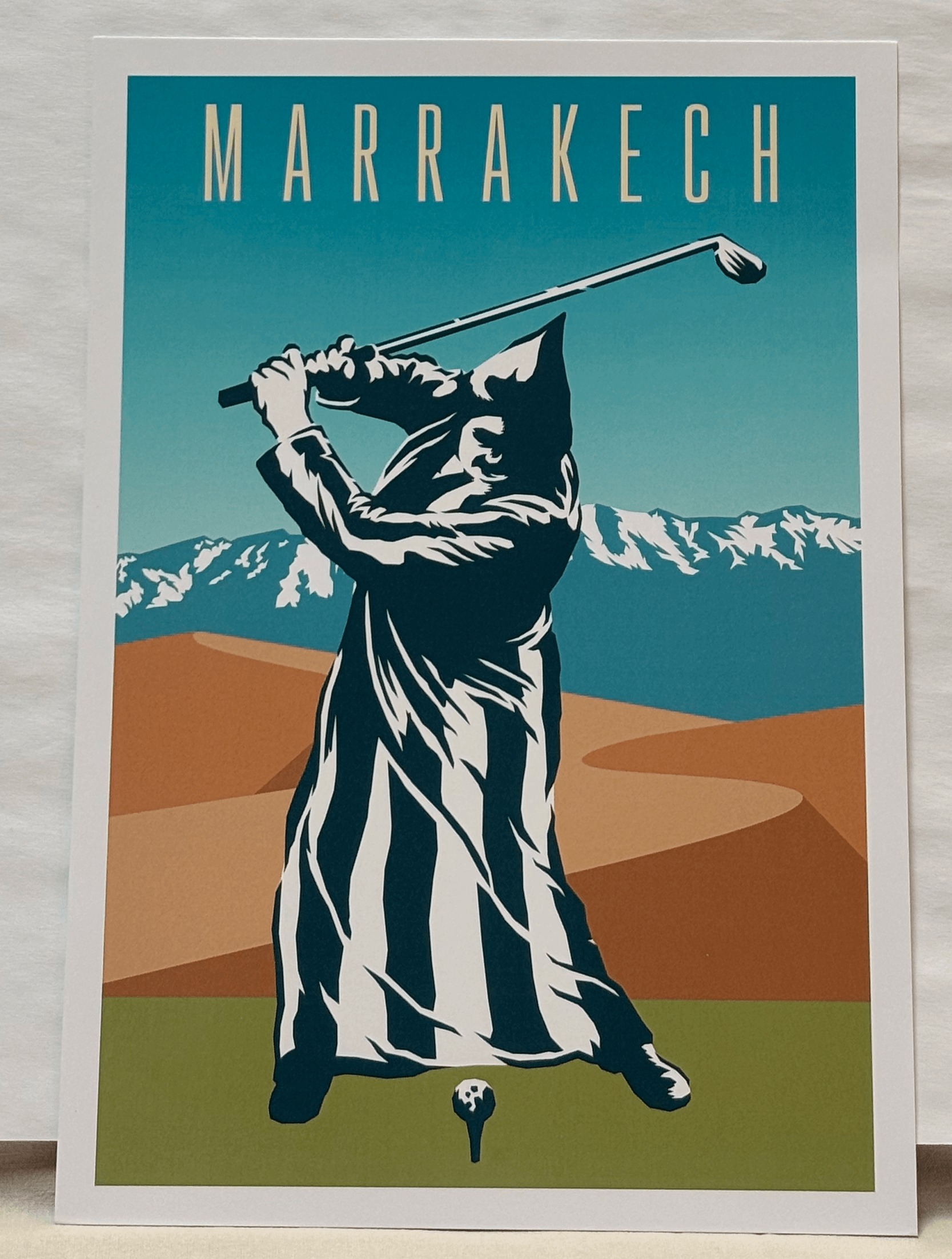 Affiche Golf au Maroc – Illustration Graphique Marrakech