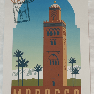 Affiche Koutoubia Marrakech – Illustration Graphique Maroc