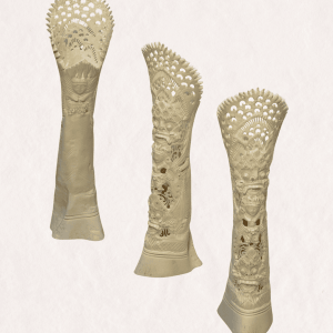 Totem Barong en os sculpté – statuette artisanale de Bali